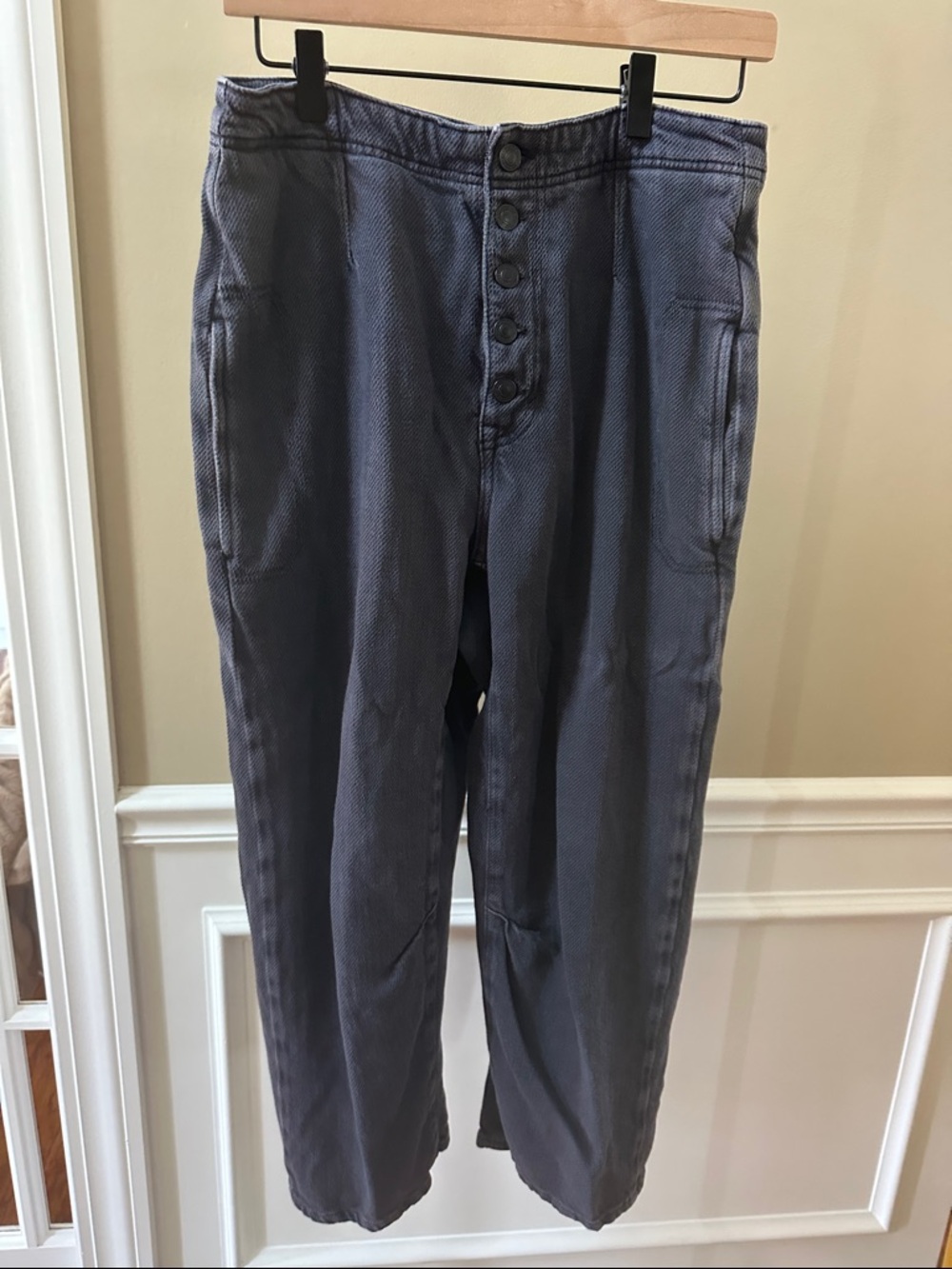 We The Free Charcoal High-Waist Button-Front Pants sz 27